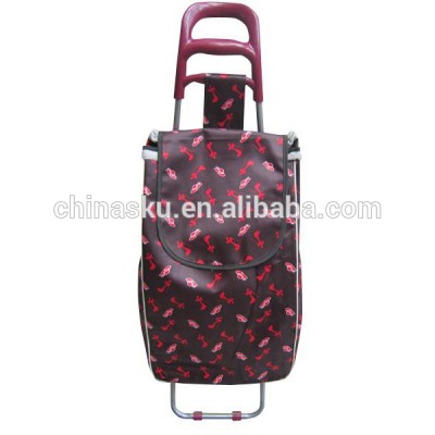 Plastic supermarket folding shopping trolley